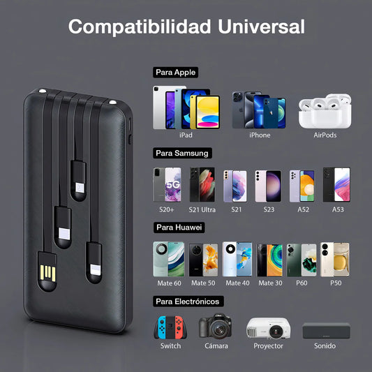 Cargador Portatil Para Todo Tipo de Celulares y Dispositivos